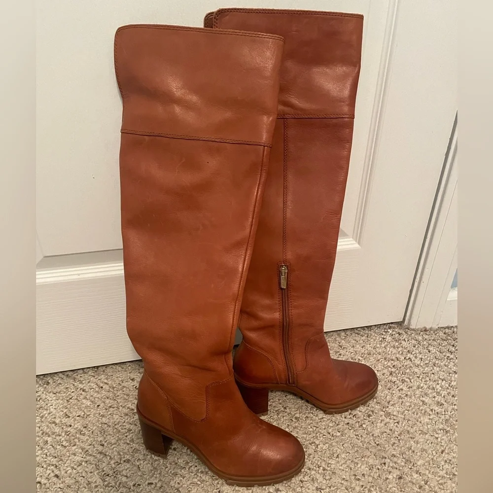 Vince Camuto New Dasemma Tan Over The Knee Block Heel Boot 6